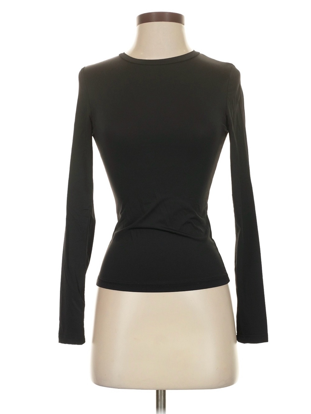 Princess Polly Black Long-Sleeve Crewneck Top